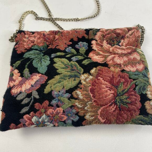 Cottage Autumnal Floral Tapestry Chain Strap Crossbody Purse Bag - Picture 5 of 7